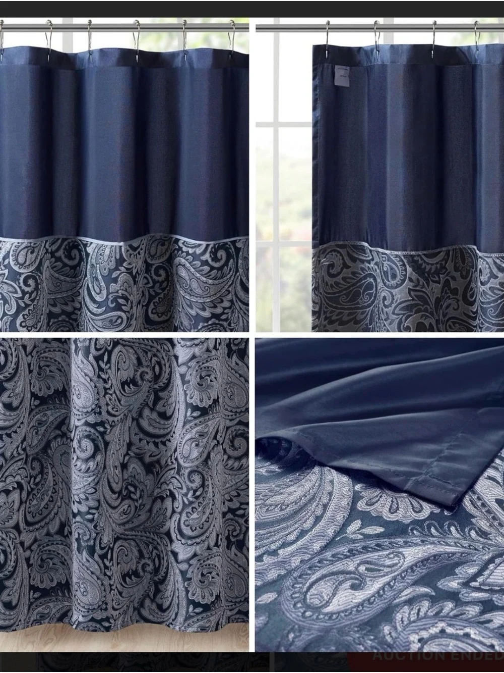 Navy Blue Paisley Shower Curtain - Home Bath